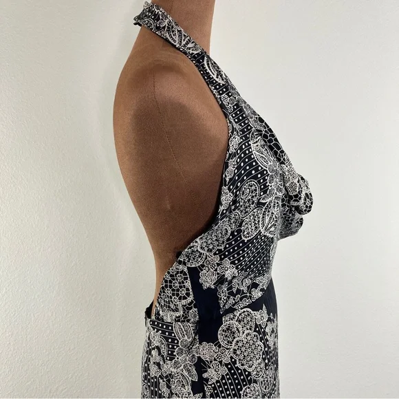 Nicole Miller Black and White Halter Maxi Sundress. Pre owned. - Picture 7 of 15